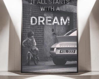 It All Starts With a Dream Art Print: Semi-Gloss Inspirational Decor