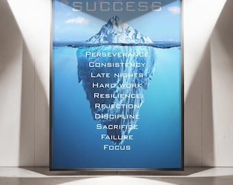 The Success Iceberg: Motivational Poster - Discover the Hidden Truths of Success