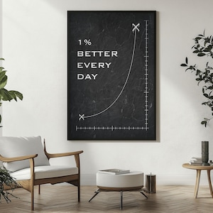 1% Better Every Day - Motivational Poster | Inspiring Wall Art | Premium Quality Print