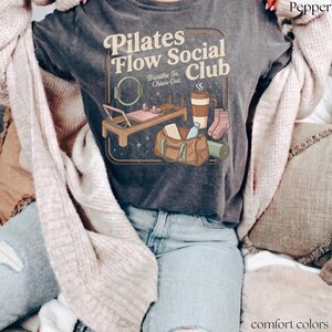 Pilates Social Club Shirt | Reformer Workout Graphic Shirt | Funny Fitness Gift For Her | Comfort Colors Tee | Gym Lover Apparel image 3
