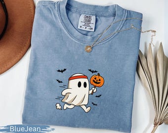 Komfort Farben süßes Geist Laufshirt, Halloween Laufoutfit, gruseliges Fitness Workout T-Shirt, Geist Gym Shirt, Workout Geschenk für Läufer