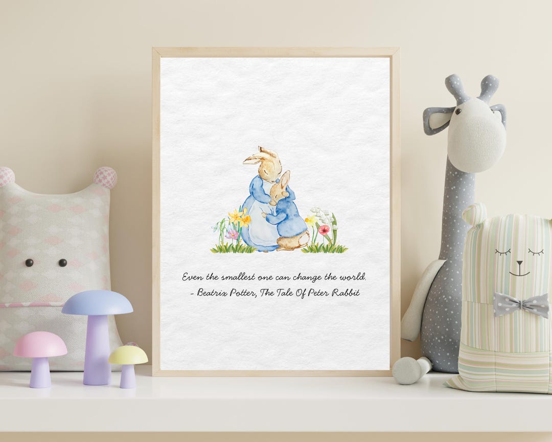 Peter Rabbit Nursery Print | Beatrix Potter Quote (A4 Digital Download ...