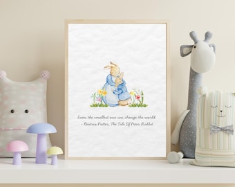 Peter Rabbit Nursery Print | Beatrix Potter Quote (A4 Digital Download)