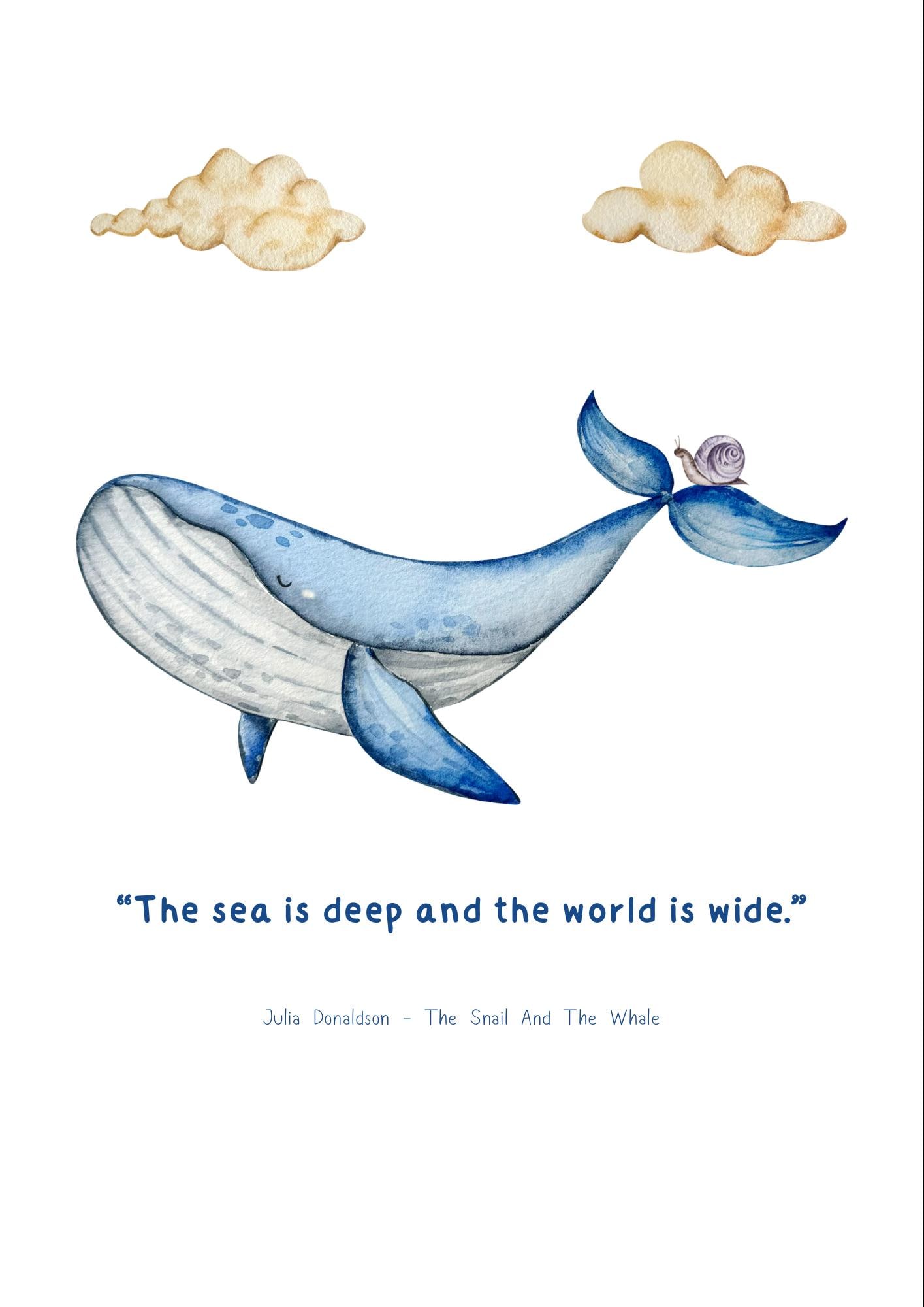 Julia Donaldson Quote Print – the Sea is Deep and the World is Wide ...