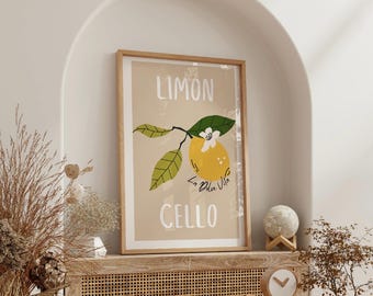 Limoncello Kitchen Print: Italian Lemon, La Dolce Vita (Digital Download)