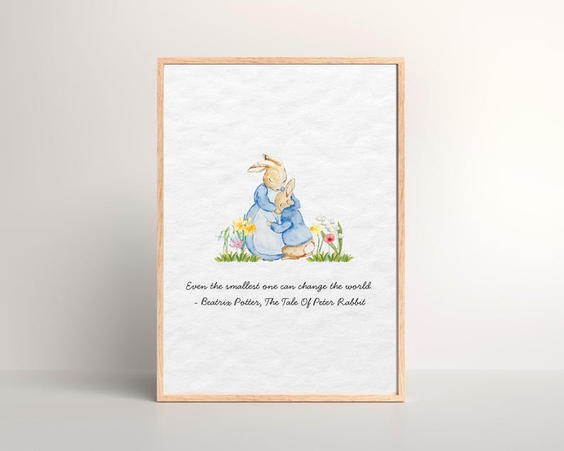 Beatrix Potter Poem Rabbit Peter Rabbit Nursery Print | Beatrix Potter Quote (A4 Digital Download ...