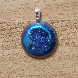 Rainbow titanium druzy pendant
