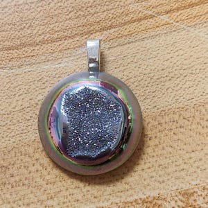Rainbow titanium druzy pendant