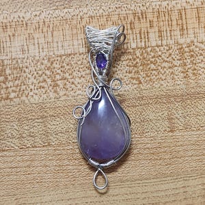 Amethyst, necklace, pendant, wire wrap, purple, jewelry, handmade, unique, gemstone, stone, natural