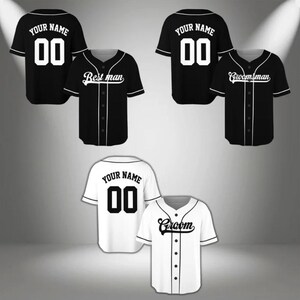 Custom Groom & Groomsman Jersey, Groomsmen Proposal Jersey, Personalized Team Name Baseball Jersey, Bachelor Party Groomsmen Jersey