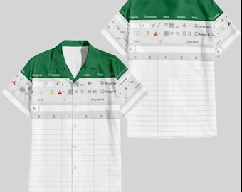 Funny Excel Hawaiian Shirt, Funny Microsoft Excel Hawaiian Shirt 2025, Microsoft Excel Hawaiian Shirt, Excel Funny Work Button Up Hawaiian