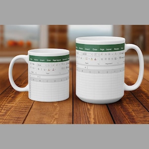 Funny Excel Spreadsheet Mug – Novelty Coffee Cup for Accountants, Office Workers & Data Lovers, Geeky Gift for Coworkers, Boss, Men Women