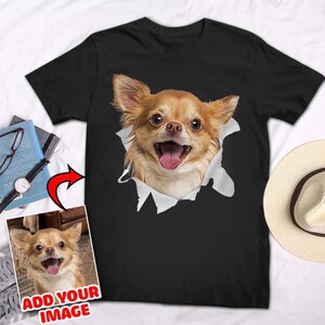 Maglietta personalizzata Comfort Color con volto di animale domestico, regalo personalizzato per amanti di cani e gatti, maglietta unisex con volto di animale domestico