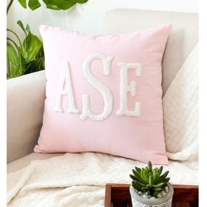 Monogrammed Custom Name Punch Needle Pillow, Personalized Pillow, Baby Shower Gift, Newborn Gift, New Mom Gift, Baby Gift Idea, Personalized