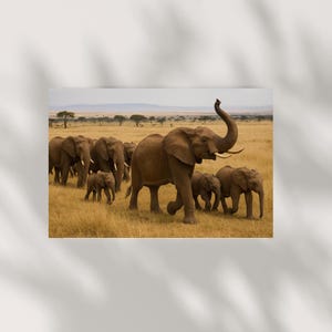 Elephant Herd Art Print: African Wildlife Photography (Digital Download)