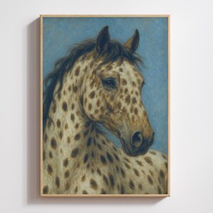 Ritratto di cavallo Appaloosa – Stampa artistica di cavallo maculato – Poster equestre su carta opaca premium, download digitale, regalo unico per la festa del papà