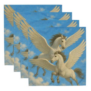 Elegant Pegasus Party Napkins and Gift Tags – Mythical Table Decor for Baby Showers, Birthdays, Weddings, and Fantasy-Themed Celebrations