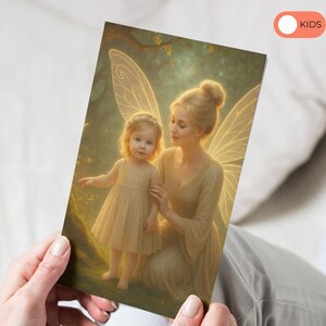 Cartão Mágico de Mãe e Fada | Presente Único para Amantes da Fantasia | Presente de Aniversário, Chá de Bebê, Dia das Mães