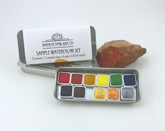 Sample Watercolor Travel Set - Contains 12 tiny paints in a sliding tin