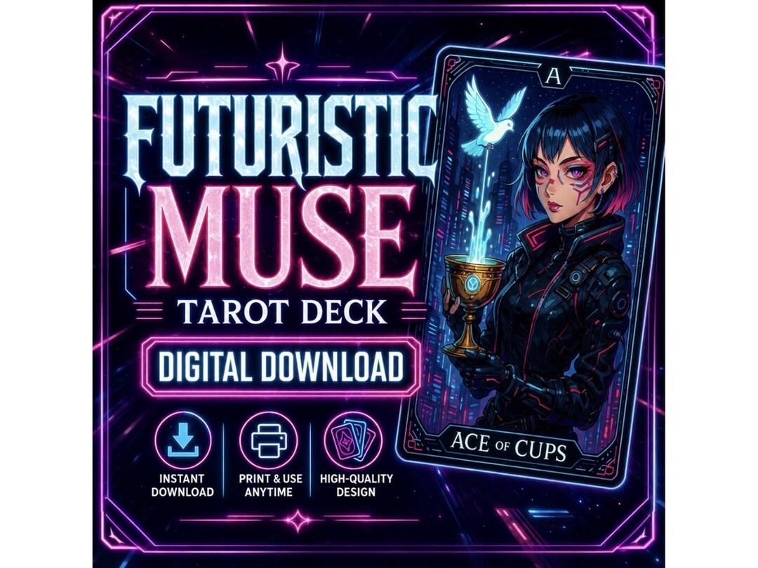 Tarot Deck - Futuristic Muse Tarot Deck Digital Download | Cyberpunk ...