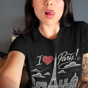 I Love Paris T-Shirt: Unisex Graphic Tee for Travel Lovers