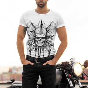 Edgy Skull Graphic T-Shirt: Unisex Garment-Dyed Cotton Tee