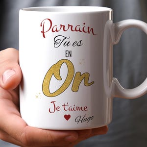 Godfather mug, personalized godfather gift, baptism gift, super godfather