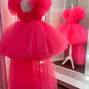Handmade Pink Tulle Dress: Lush Princess Birthday Gown