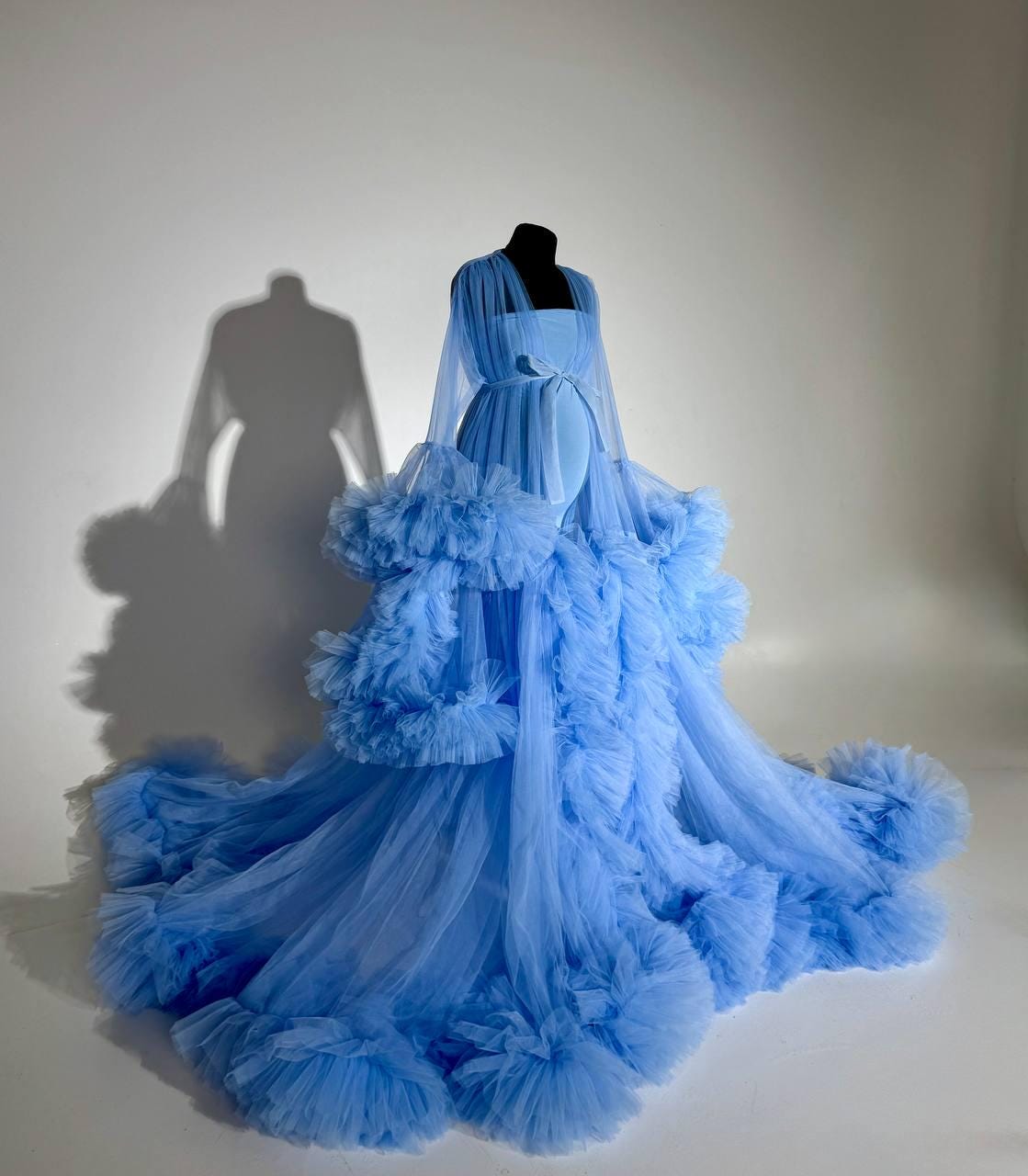 Baby Blue Tulle Maternity Dress