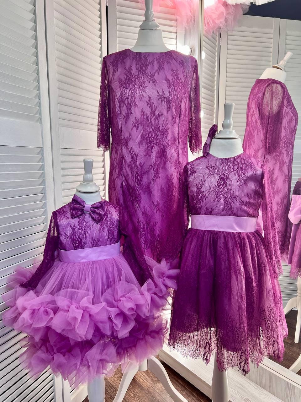 Matching Lace Dresses for Mom and Daughter | Family Look | Handmade Elegant Outfits Matching Lace Dresses for Mom and Daughter | Family Look | Handmade Elegant Outfits