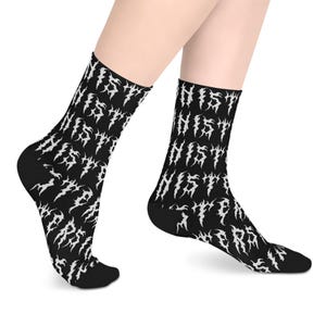 Metal Mid-Length Socks with Unique Design - Cozy Footwear for Everyday Wear, Gift Ideas, Alternative Clothing