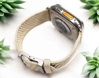 Woven Nylon Apple Watch Band: Breathable Knit Strap