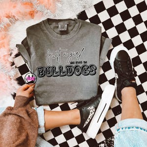 Just a Girl Who Loves the Bulldogs PNG • Preppy Bulldog Mascot Design • Digital Download for Sublimation, Shirts, Tumblers, Stickers
