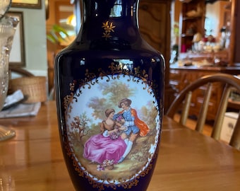 Vintage Imperia Limoges Vase: 22K Gold Floral Porcelain, Made in
