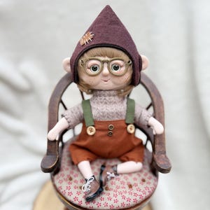 GREGORY - Handmade Fabric, Polymer clay OOAK Art Doll