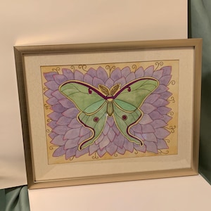 Luna Moth Watercolor painting