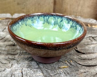 Handmade Sage Green Pottery Ceramic Trinket Bowl | Unique Jewelry Catch-All Dish for Organizing