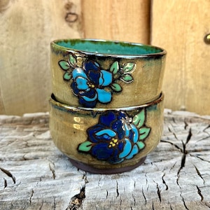 Floral Small Bowl | Mini Handmade Hand Painted Magnolia Bowl | SECONDS