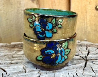 Floral Small Bowl | Mini Handmade Hand Painted Magnolia Bowl | SECONDS