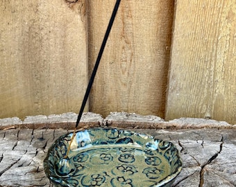 Handmade Ceramic Skull Stick Incense Holder