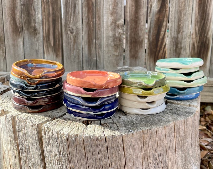 Handmade Ceramic Mini Spoon Rest: Teabag Holder, Kitchen Decor