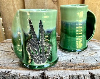 Porcelain Pocket Peace mug | hand-warming mug | Skeleton Peace w/ Porcelain | Porcelain Handmade Mug | Porcelain Mug | Porcelain Handwarming