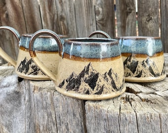 Mountain Mug | Ceramic mug | Iron glazed | speckled clay | Housewarming gift | Rustic home decor | Personalized Gift | Handmade