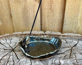 Sparkly Skull Handmade Ceramic Stick Incense Holder