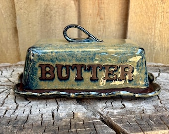 Handmade Ceramic Pottery Irish Block Butter Dish | Unique Ceramic Design