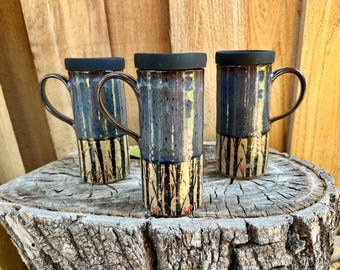 Handmade Forest Travel Mug | Ceramic Pottery with Silicone Lid - Perfect for Nature Lovers