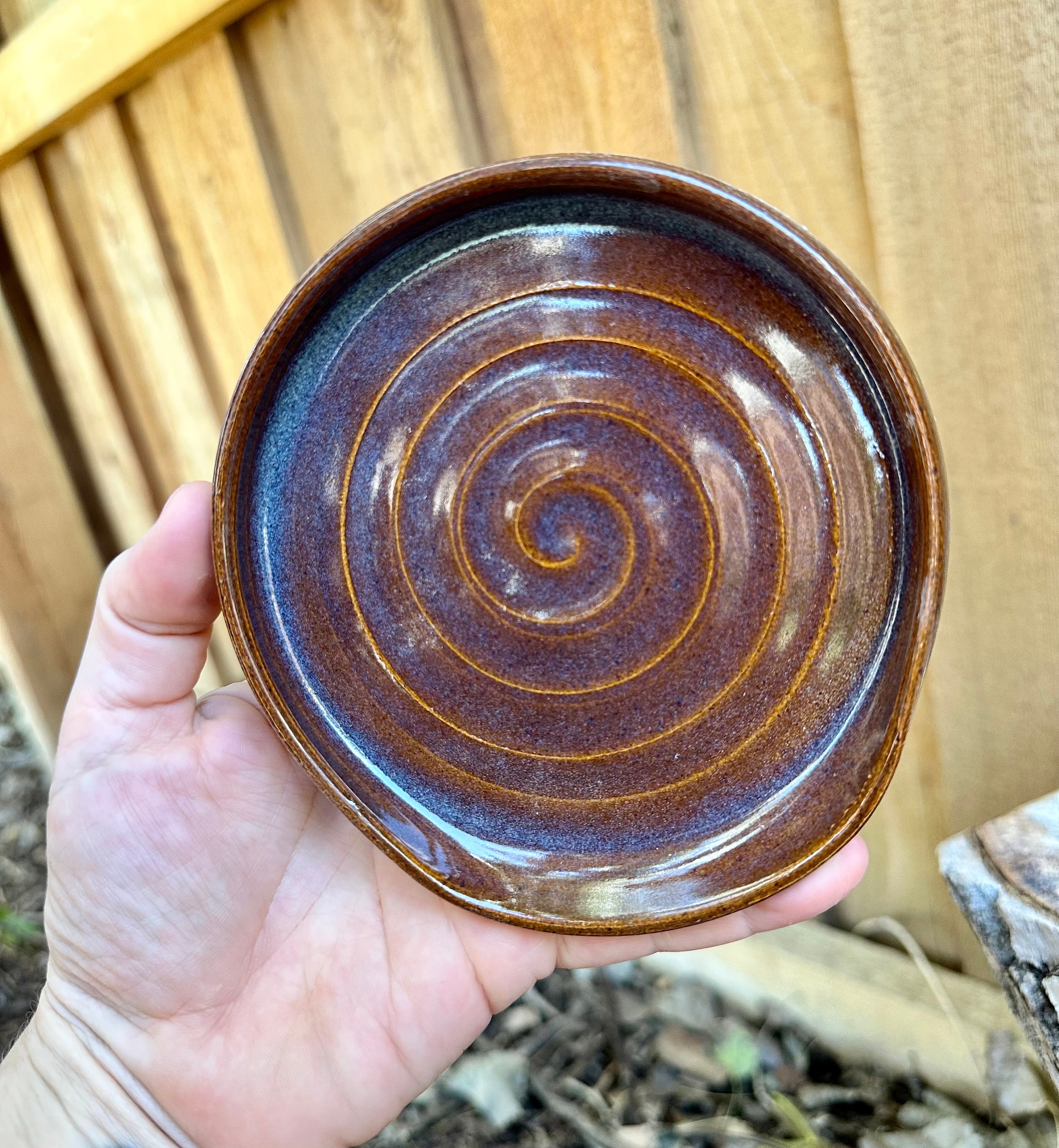 Large Spoon Rest in Aqua Mist — Back Bay Pottery