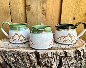 Mountain Pitcher | Ceramic Cream Pitcher | Handmade Gravy Pitcher | Handmade Cream Pitcher | Rustic home decor | Holiday party service