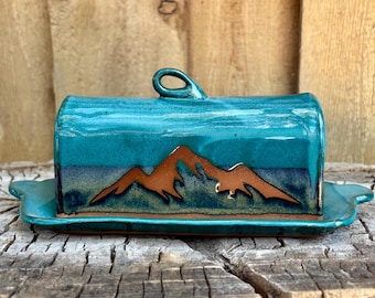 Unique Handmade Mountain Butter Dish | Artistic Ceramic Pottery for Your Kitchen | Discounted Seconds