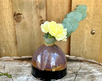 Purple Black Porcelain Bud Vase | Unique Bud Porcelain Vase | Personalized Gift | House Warming Gift | Unique Handmade Bud Vase | Handmade